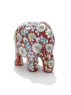 Hand Painted Ceramic Red Floral Elephant Statue HP-1060