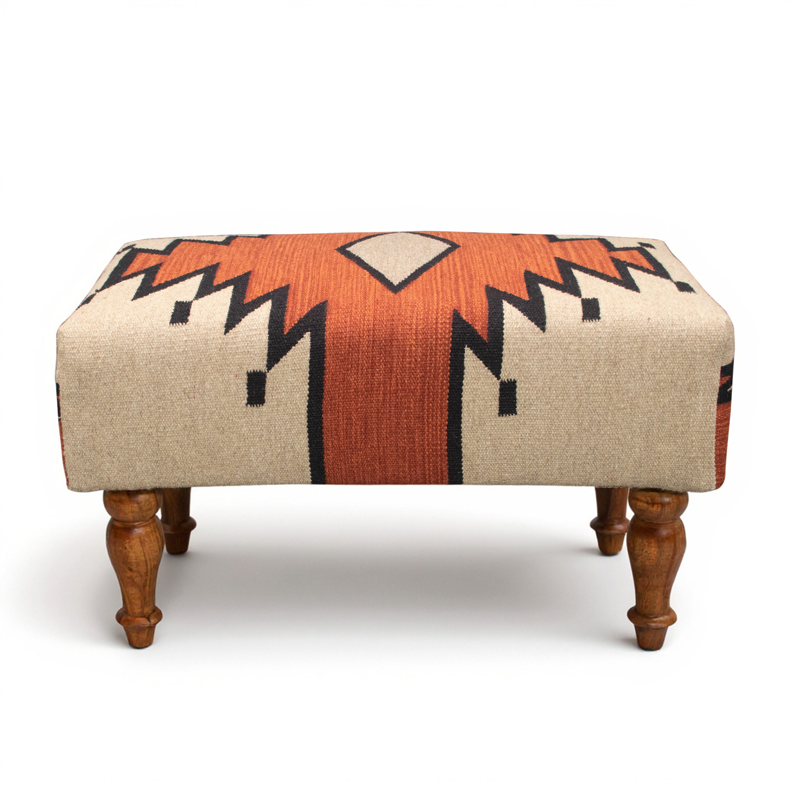 Handmade Ottoman Stool Rug Upholstered OS-1031 - Image 4