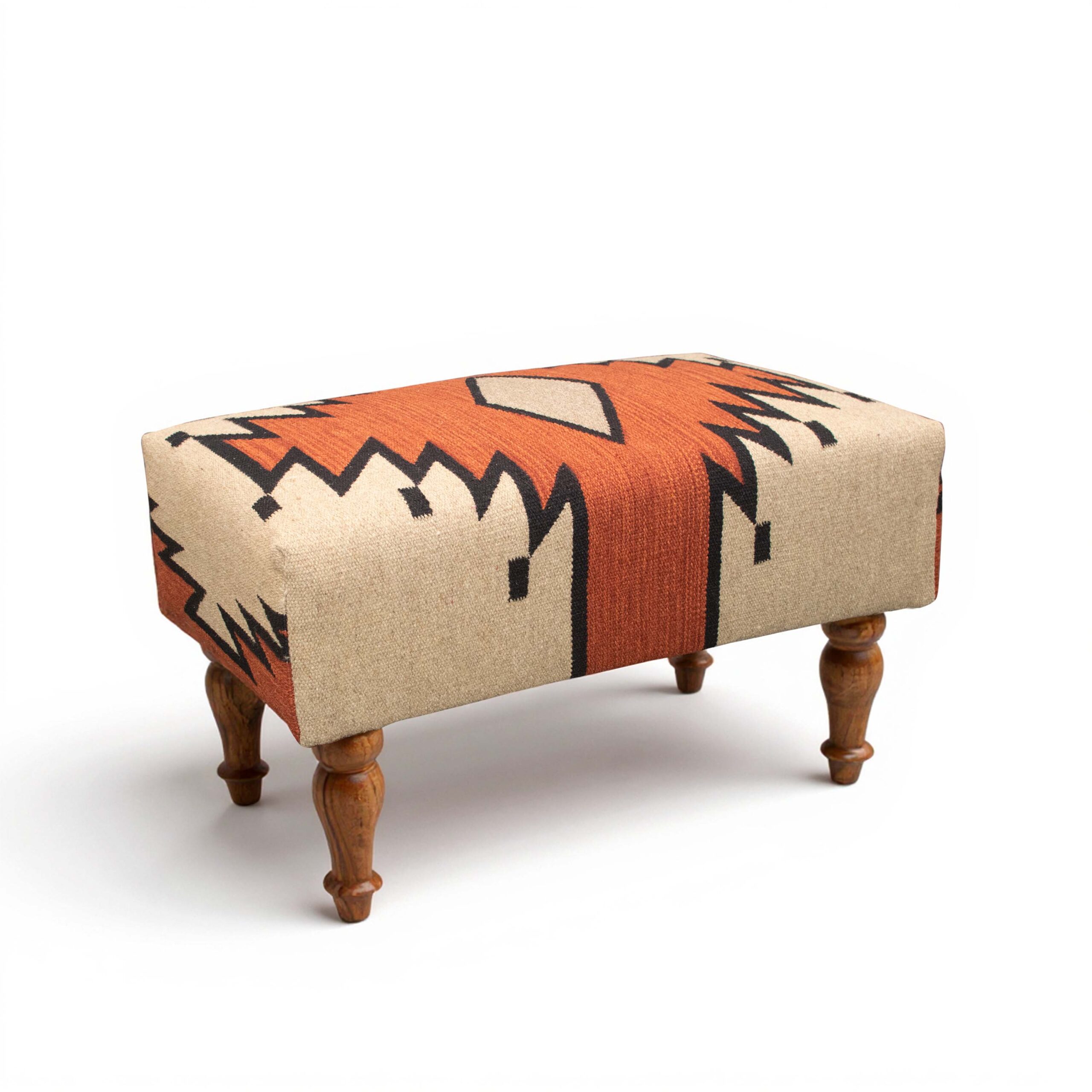Handmade Ottoman Stool Rug Upholstered OS-1031