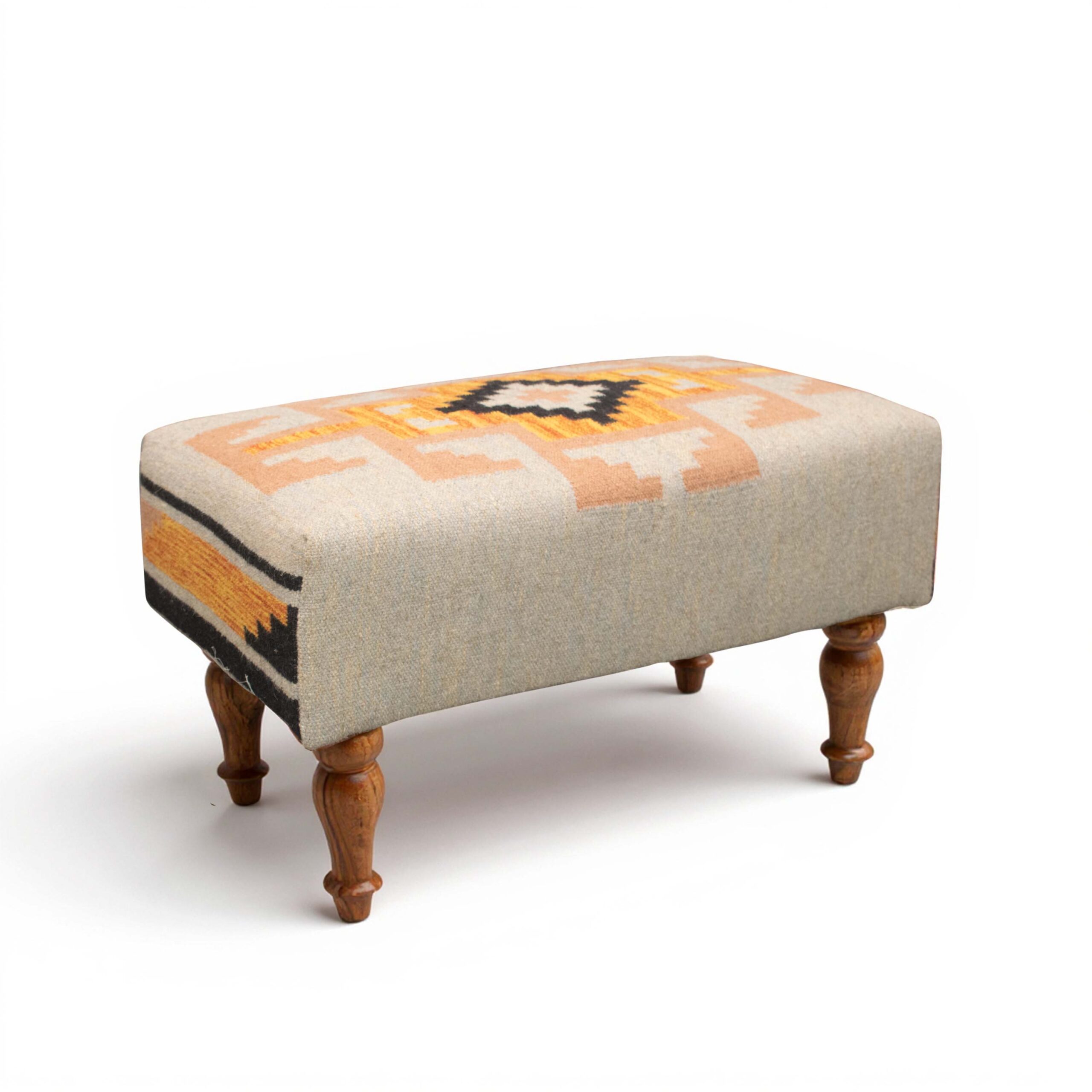 Handmade Ottoman Stool Rug Upholstered OS-1033