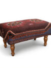 Handmade Ottoman Wooden Bench Carpet Upholstered OS-1035