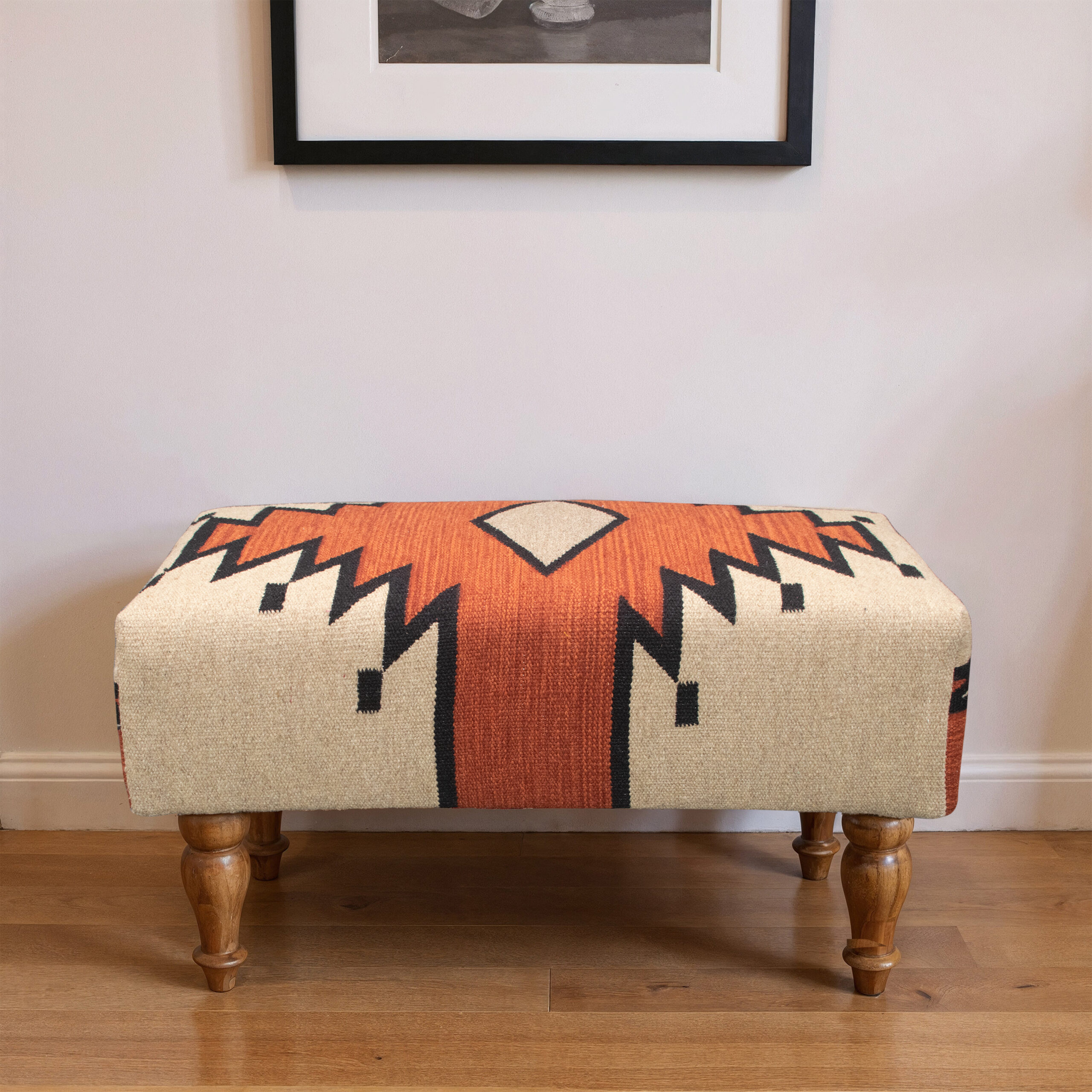 Handmade Ottoman Stool Rug Upholstered OS-1031 - Image 5