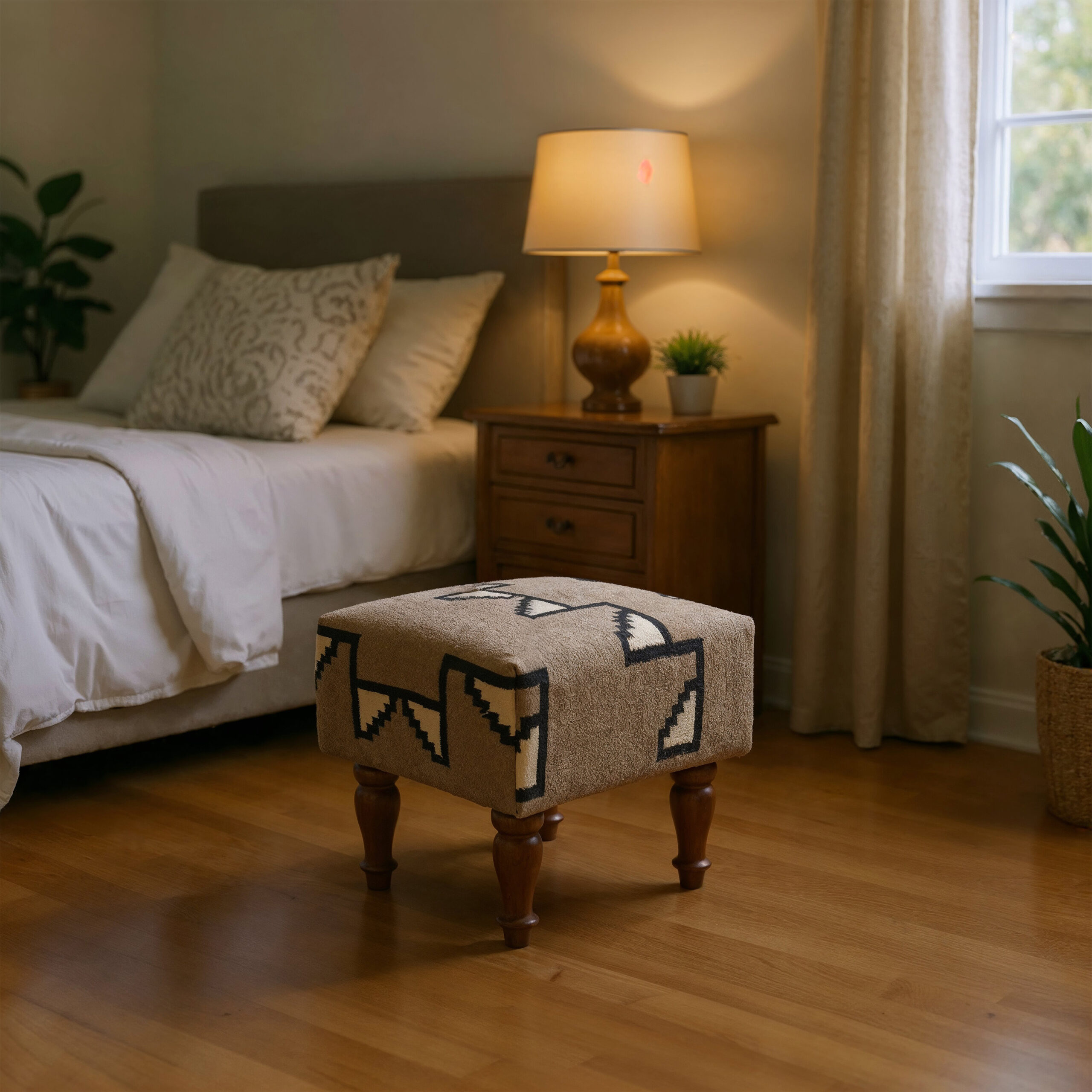 Handmade Ottoman Foot Stool Rug Upholstered OS-1027 - Image 5