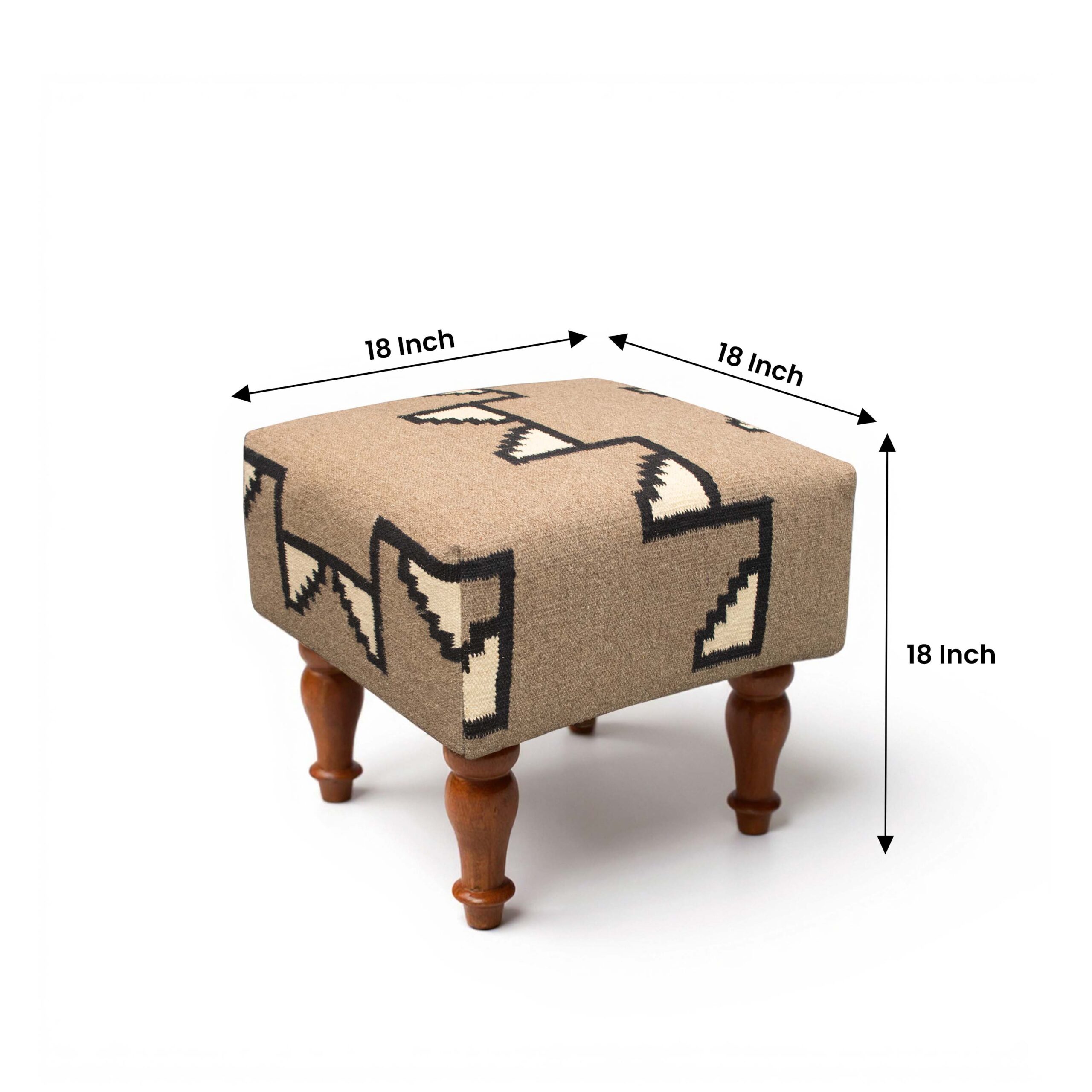 Handmade Ottoman Foot Stool Rug Upholstered OS-1027 - Image 3