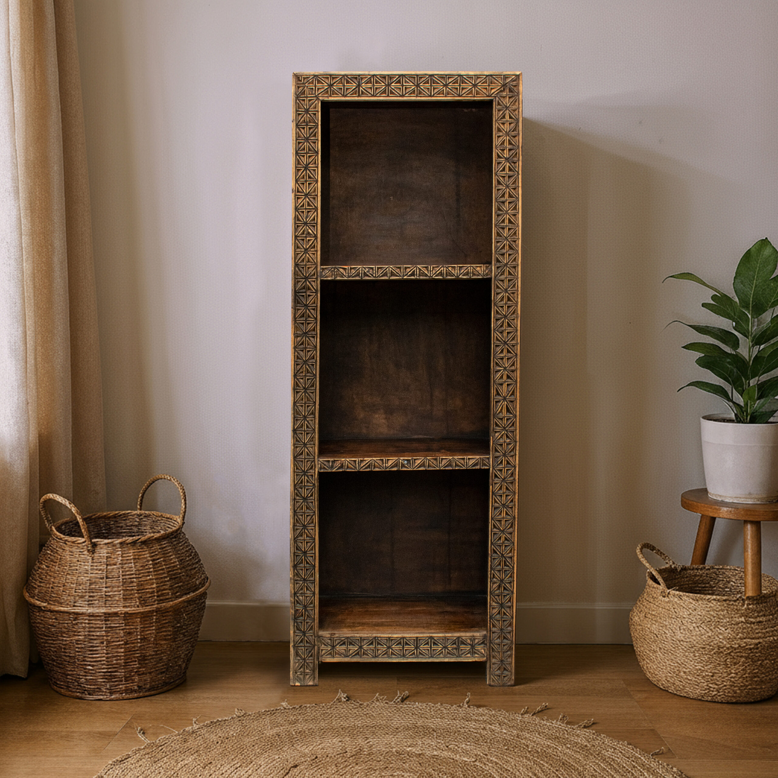 Handmade Wooden Standing Shelf WC-1003 - Image 4