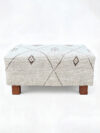 Wooden Ottoman Coffee Table with Cream Carpet Top - OS-1113